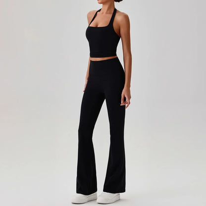 Plus size athleisure set - high-waisted leggings and crop top styled outfit