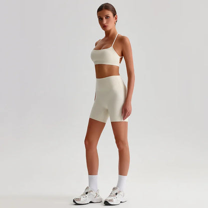 Women's 2-Piece Sports Set – Quick Dry Bra & Shorts | Yoga Running Fitness | S-XL