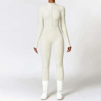 Women's Zipper Sport Jumpsuit – Quick Dry Yoga Fitness Romper | High Waist Onesie 2026