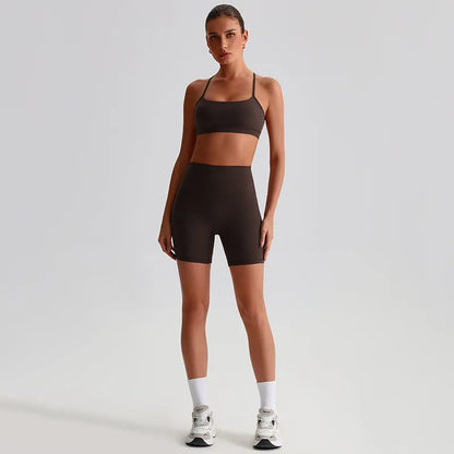 Women's 2-Piece Sports Set – Quick Dry Bra & Shorts | Yoga Running Fitness | S-XL