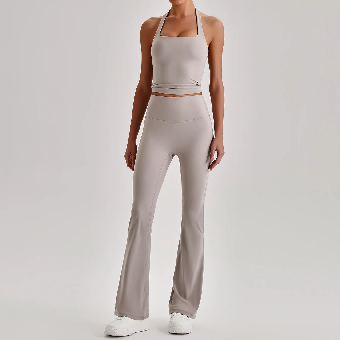 Plus size activewear set for women, close-up fabric texture