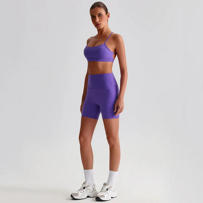 Women's 2-Piece Sports Set – Quick Dry Bra & Shorts | Yoga Running Fitness | S-XL