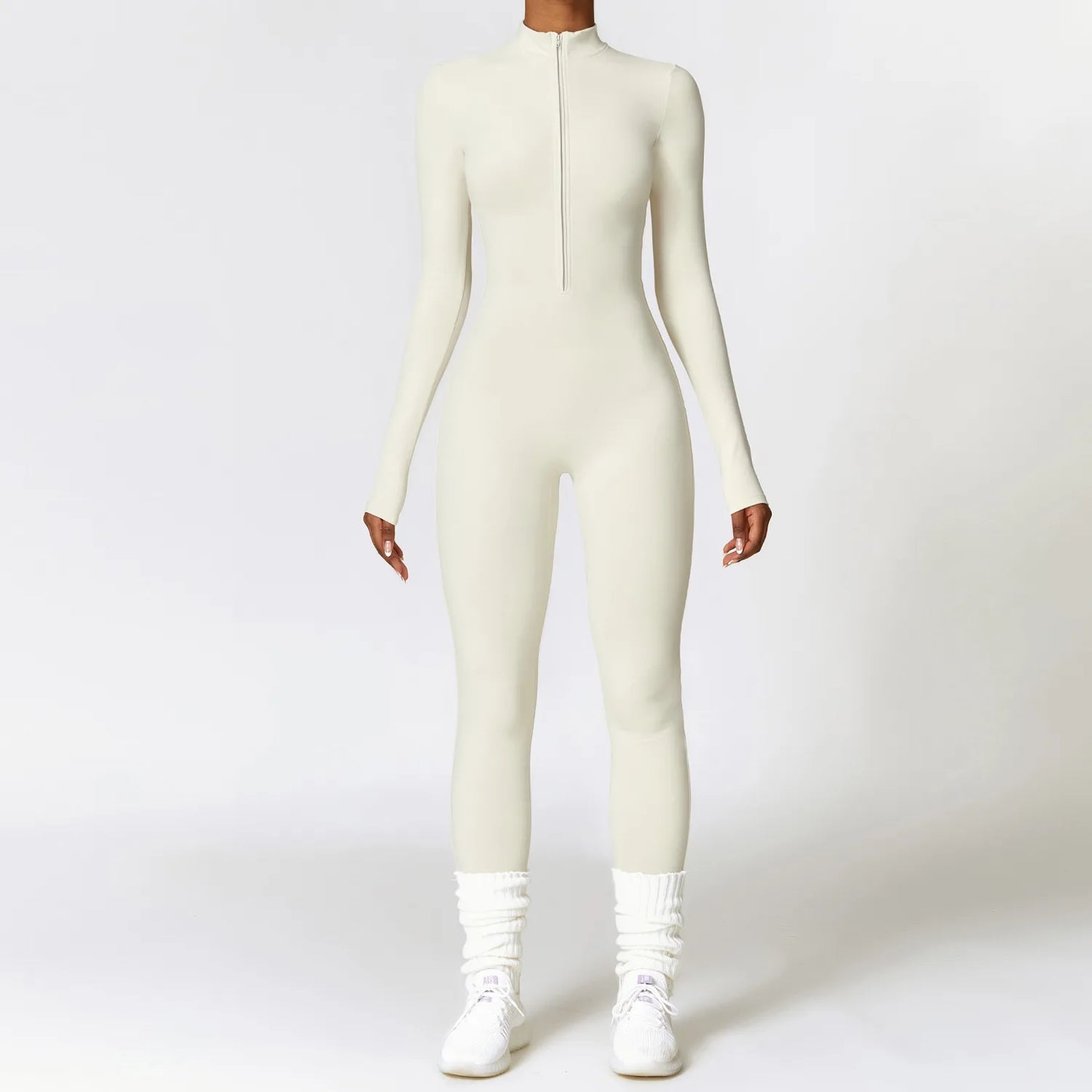 Women's Zipper Sport Jumpsuit – Quick Dry Yoga Fitness Romper | High Waist Onesie 2026