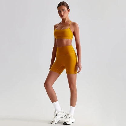 Women's 2-Piece Sports Set – Quick Dry Bra & Shorts | Yoga Running Fitness | S-XL