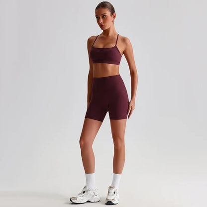 Women's 2-Piece Sports Set – Quick Dry Bra & Shorts | Yoga Running Fitness | S-XL