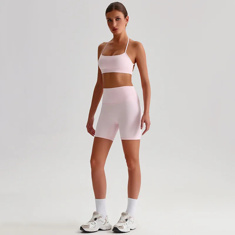 Women's 2-Piece Sports Set – Quick Dry Bra & Shorts | Yoga Running Fitness | S-XL