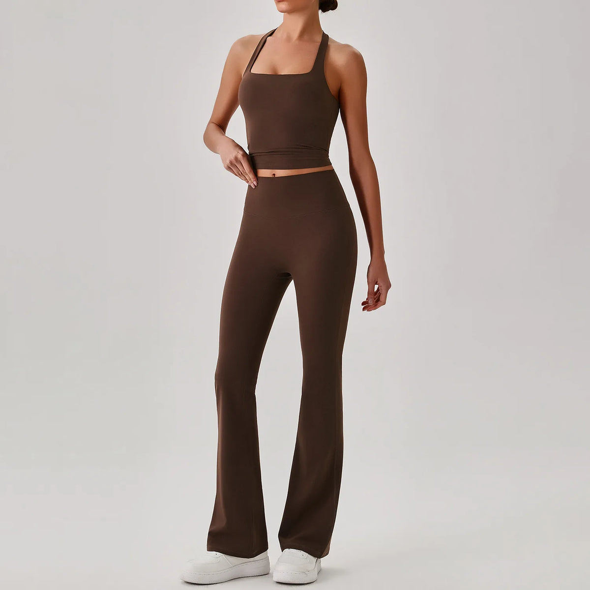 Women's 2-Piece Yoga Set – Backless Sports Bra & High-Waist Leggings
