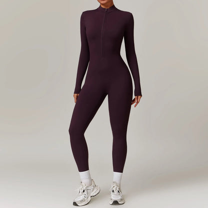 Women's Zipper Sport Jumpsuit – Quick Dry Yoga Fitness Romper | High Waist Onesie 2026