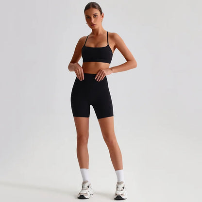 Women's 2-Piece Sports Set – Quick Dry Bra & Shorts | Yoga Running Fitness | S-XL
