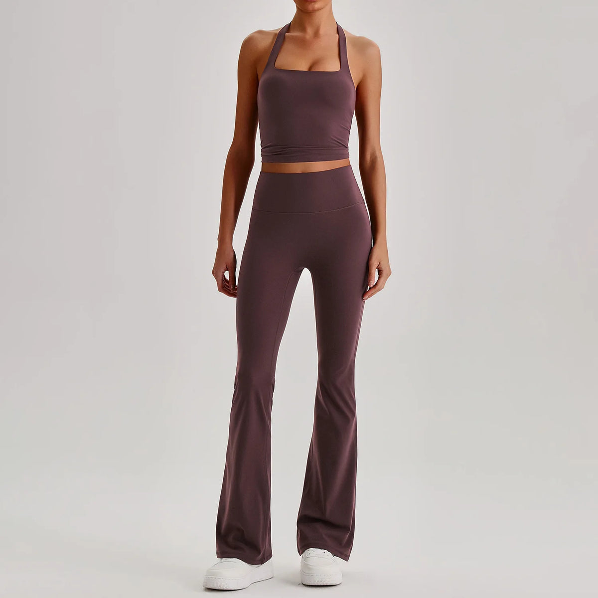 Women's 2-Piece Yoga Set – Backless Sports Bra & High-Waist Leggings