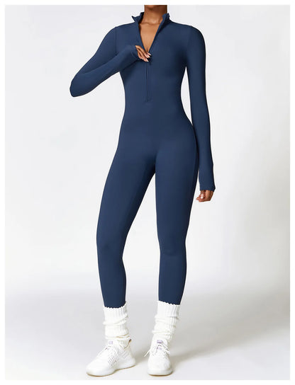 Women's Zipper Sport Jumpsuit – Quick Dry Yoga Fitness Romper | High Waist Onesie 2026