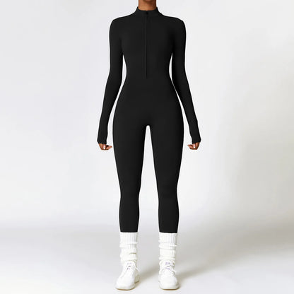 Women's Zipper Sport Jumpsuit – Quick Dry Yoga Fitness Romper | High Waist Onesie 2026