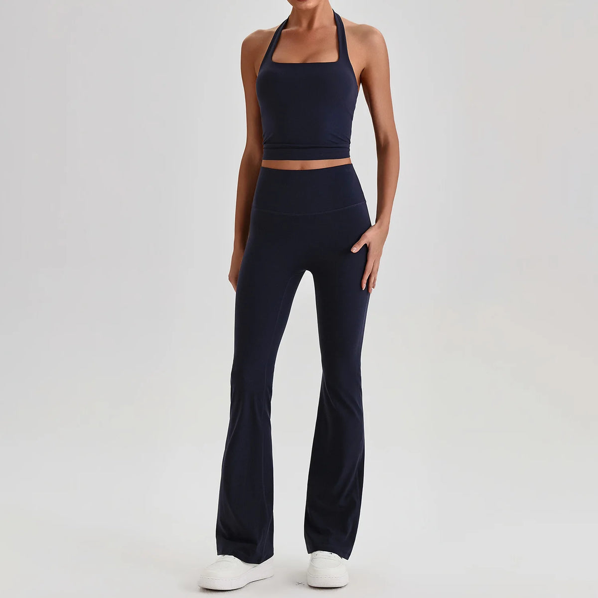 Women's 2-Piece Yoga Set – Backless Sports Bra & High-Waist Leggings