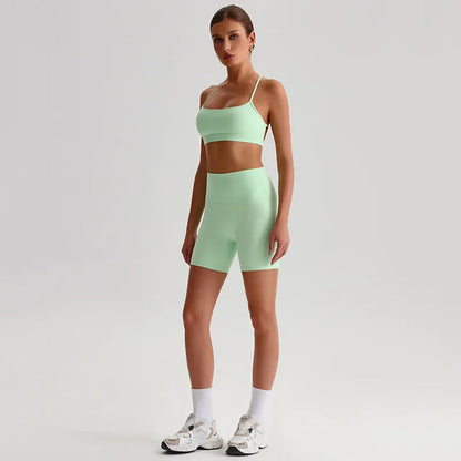 Women's 2-Piece Sports Set – Quick Dry Bra & Shorts | Yoga Running Fitness | S-XL